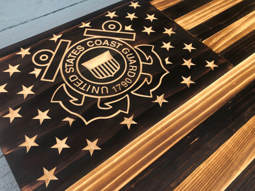 US Coast Guard Rustic Flag