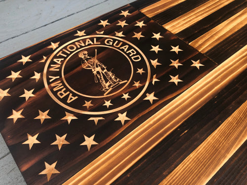 US Army National Guard Rustic Flag