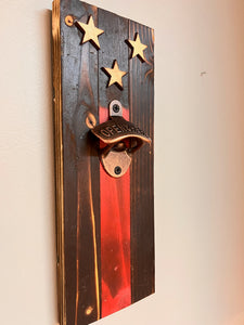 Beer Bottle Opener Flag- Wall mounted