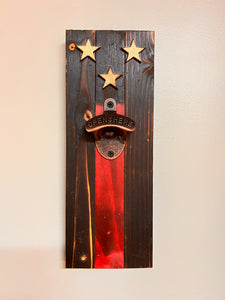 Beer Bottle Opener Flag- Wall mounted